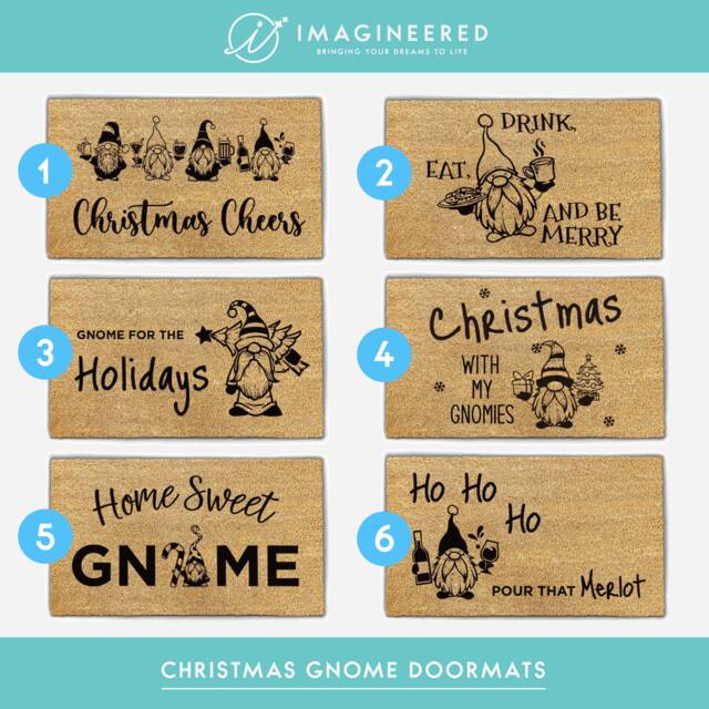 Christmas Gnomes - Gnome Doormat Welcome Mat Gifts Festive Home Decor Xmas Patterns - image 1