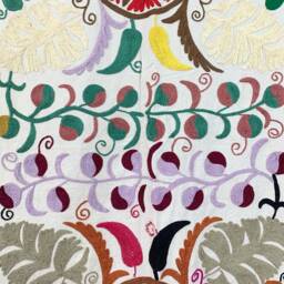 Hand Embroidered Suzani Tapestry Uzbek Floral Boho Wall Hanging - thumbnail 3