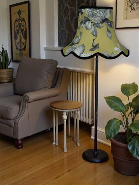 Green Floral Hydrangea Lampshade With Cream Braid Handmade For Ceiling Lights, Table & Floor Standard Lamp Shades - image 1