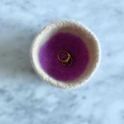 Beige & Pink Felted Wool Planter By The Felterie - thumbnail 4