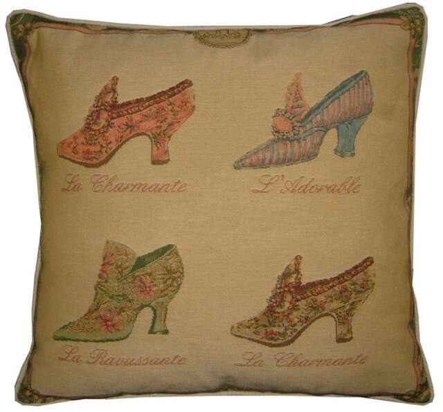 Marie Antoinette Shoes Tapestry Cushion Sham - image 1