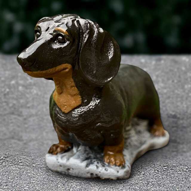 Concrete Dachshund Dog Statue Stone Wiener Garden Decoration Large Outdoor Pet Memorial Art Dachshund Grave Marker - image 1