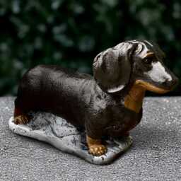 Concrete Dachshund Dog Statue Stone Wiener Garden Decoration Large Outdoor Pet Memorial Art Dachshund Grave Marker - thumbnail 2