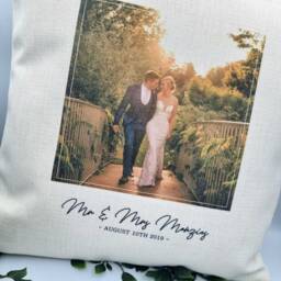 Photo Cushion Cover With Picture & Wording, Customised Cushion, Wedding Gift Anniversary Gift, Birthday For Mum Grandma - thumbnail 2