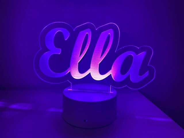 Personalised Led Name Night Light - Custom Rgb Kids Bedroom Lamp - image 1
