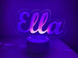Personalised Led Name Night Light - Custom Rgb Kids Bedroom Lamp