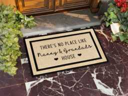 Custom Grandparents Doormat - There's No Place Like Nanny & Grandad's House Personalized Grandkids Gift All Weather Washable Outdoor Mat - thumbnail 1