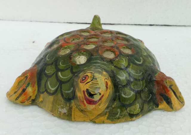 Handmade Paper Mache Tortoise Antique Indian Decor Art - image 1