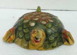 Handmade Paper Mache Tortoise Antique Indian Decor Art - thumbnail 1