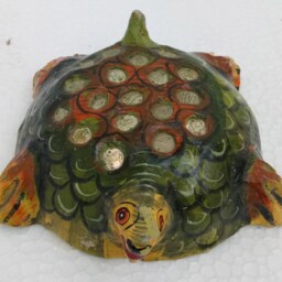 Handmade Paper Mache Tortoise Antique Indian Decor Art - thumbnail 3