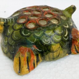 Handmade Paper Mache Tortoise Antique Indian Decor Art - thumbnail 2