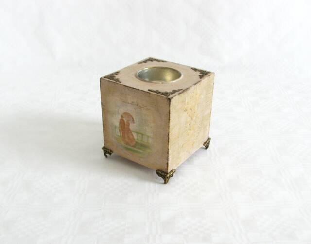 Tealight Holder Candle Shabby Vintage Style Lady Love Couple Handmade - image 1