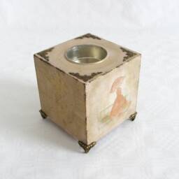 Tealight Holder Candle Shabby Vintage Style Lady Love Couple Handmade - thumbnail 3