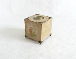 Tealight Holder Candle Shabby Vintage Style Lady Love Couple Handmade - thumbnail 1