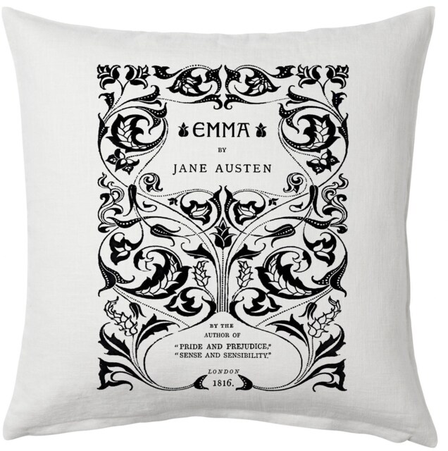 Emma By Jane Austen Pillow Cover, Book Pillow Cover. Literary Gift, Gift - image 1