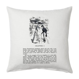 Emma By Jane Austen Pillow Cover, Book Pillow Cover. Literary Gift, Gift - thumbnail 2