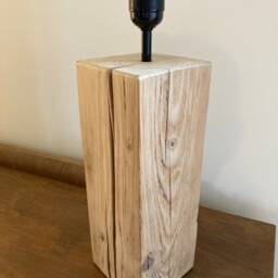 Reclaimed Wood Table Lamp Base, Handmade, Waxed Finish - thumbnail 3