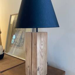 Reclaimed Wood Table Lamp Base, Handmade, Waxed Finish - thumbnail 2
