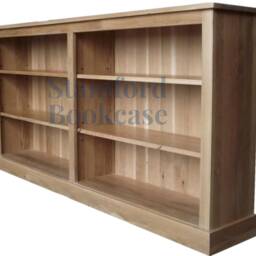 Solid Oak 3Ft X 6Ft Low Bookcase, Handcrafted Display Shelving Unit - thumbnail 3