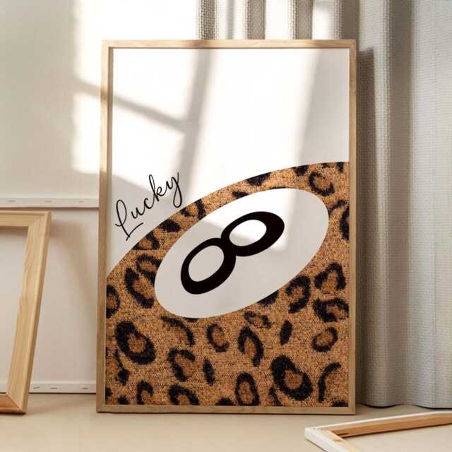 Leopard 8 Ball Art Canvas Poster, Trendy Wall Art, Apartment Aesthetic Decor, Retro Home Printed Gift - image 1