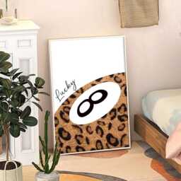 Leopard 8 Ball Art Canvas Poster, Trendy Wall Art, Apartment Aesthetic Decor, Retro Home Printed Gift - thumbnail 3