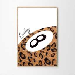 Leopard 8 Ball Art Canvas Poster, Trendy Wall Art, Apartment Aesthetic Decor, Retro Home Printed Gift - thumbnail 2