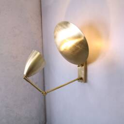 Brass Wall Plate Lighting , Round Wall Lamp Globe Lamp Vanity Light Fixture, Sconce, Lamp, Lights - thumbnail 2