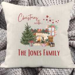 Personalised Christmas Decoration Cushion, Festive Decor Cushion, Ornaments, First New Home - thumbnail 3