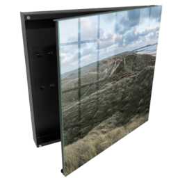 Green Hills Wall Mounted Key Cabinet, Box For Wall, Realistic Landscapes, Nature Lovers