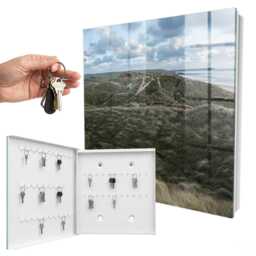 Green Hills Wall Mounted Key Cabinet, Box For Wall, Realistic Landscapes, Nature Lovers - thumbnail 2