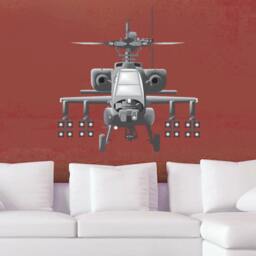 Apache Attack Helicopter Wall Fabric Decal Army Gulf War Afghanistan Iraq Tank Killer 16 Hell Fire Missiles Bedroom Man Cave Decor Military - thumbnail 3