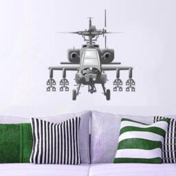 Apache Attack Helicopter Wall Fabric Decal Army Gulf War Afghanistan Iraq Tank Killer 16 Hell Fire Missiles Bedroom Man Cave Decor Military - thumbnail 2