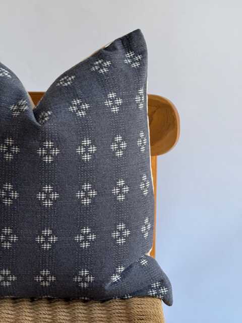 Gray Boho Pillow Cover Hill Tribe Woven Cotton, 20x20 - image 1