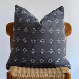 Gray Boho Pillow Cover Hill Tribe Woven Cotton, 20x20 - thumbnail 2