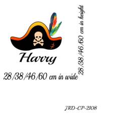 Personalised Pirate Hat Wall Sticker, Custom Name Kids Bedroom Decal - thumbnail 3