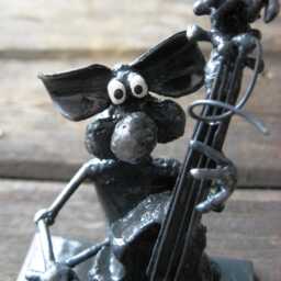 Cello Playing Mouse Sculpture - thumbnail 2
