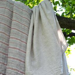 Bath Towel Striped Linen Pre Washed Gift Sheet With Red Stripes Eco - thumbnail 4