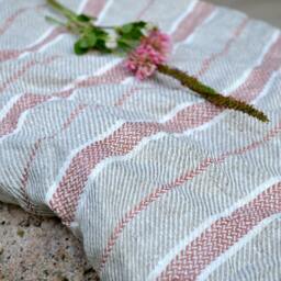 Bath Towel Striped Linen Pre Washed Gift Sheet With Red Stripes Eco - thumbnail 3