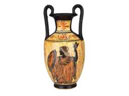 Greek Ceramic Amphora Jar Vase Pot Painting Goddess Athena God Zeus 9.84In - thumbnail 1