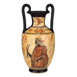 Greek Ceramic Amphora Jar Vase Pot Painting Goddess Athena God Zeus 9.84In - thumbnail 3