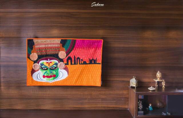 Wall Art Quilt, Colors Of India, Kathakali Christmas Gift, House Warming Colorful Wall Art, Sale, Indian - image 1