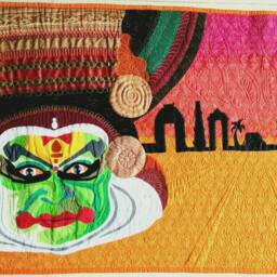 Wall Art Quilt, Colors Of India, Kathakali Christmas Gift, House Warming Colorful Wall Art, Sale, Indian - thumbnail 2