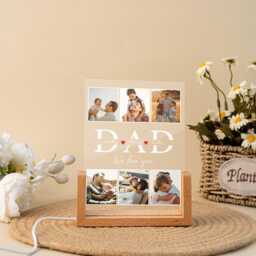 Personalized Photo Night Light, Holiday Gifts For Husband, Bedroom Christmas Gift Dad, Best Dad Ever, Custom Name Light - thumbnail 3
