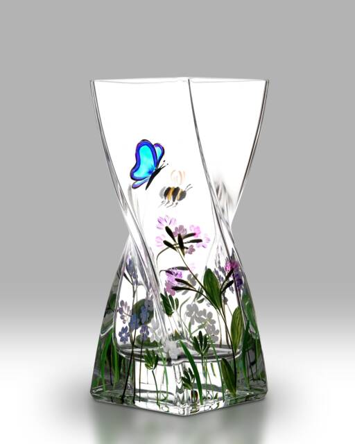 Butterfly & Bee - 20cm Twist Vase By Nobile Glassware - image 1