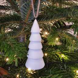 White Ceramic Christmas Tree Ornament Nordic Scandi Decor - thumbnail 2