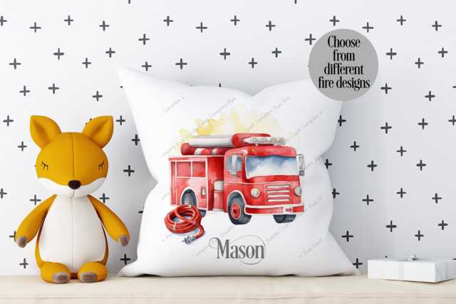 Fire Engine Cushion, Truck Pillow, Gift, Engine, Gift For Little Boy, Boys Cushion, Theme - image 1