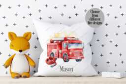 Fire Engine Cushion, Truck Pillow, Gift, Engine, Gift For Little Boy, Boys Cushion, Theme - thumbnail 1