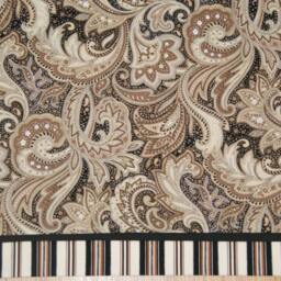 "Brown Tan Black White Perugina Paisley Valance 17"" X 43" - thumbnail 2