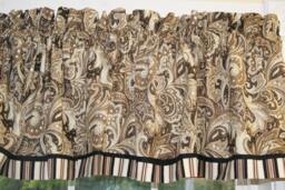 "Brown Tan Black White Perugina Paisley Valance 17"" X 43" - thumbnail 1