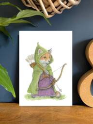 The Archer - Woodland Characters Series, A5 Art Print - thumbnail 1